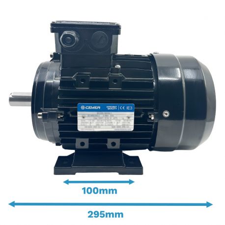 Moteur triphasé CEMER B3, 0.25 KW, 750 TR/MIN, HA 80, 230/400V, IE3, Alu