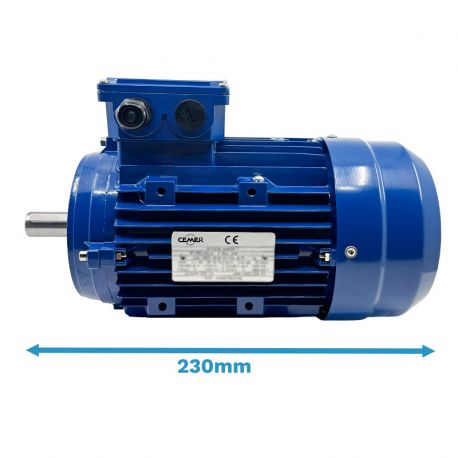 Moteur triphasé CEMER B14, 0.12 KW, 1000 TR/MIN, HA 63, 230/400V, IE1, Alu