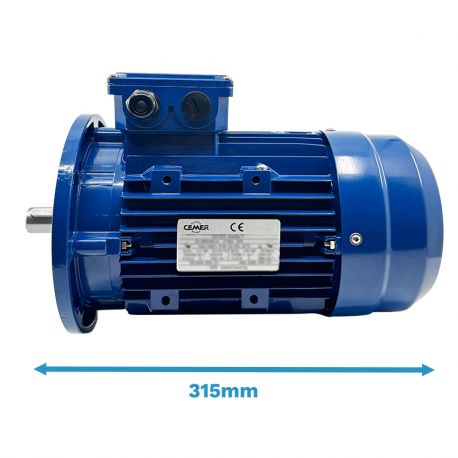 Moteur triphasé CEMER B5, 0.75 KW, 1000 TR/MIN, HA 90, 230/400V, IE1, Alu