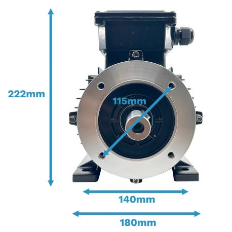 Moteur Électrique Triphasé 1.5kW/2CV, 3000Tr/min, 230/400V, B34, HA90, IE3, Alu - CEMER