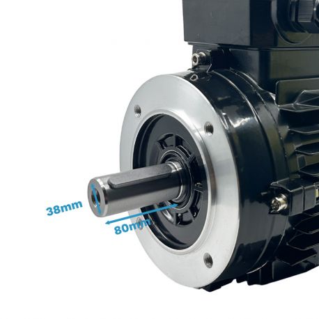 Moteur Électrique Triphasé 5.5kW/7.5CV, 1500Tr/min, 230/400V, B14, HA132, IE3, Alu - CEMER