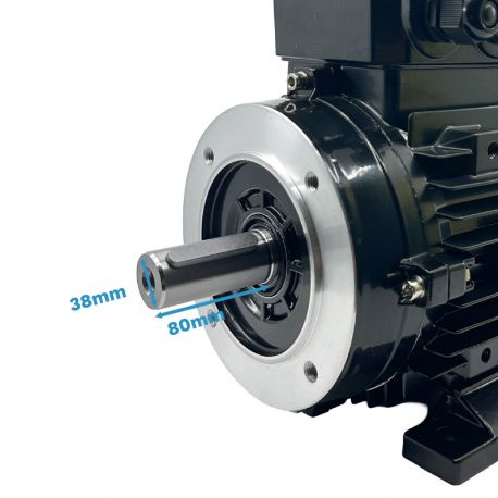 Moteur Électrique Triphasé 5.5kW/7.5CV, 1500Tr/min, 400/690V, B34, HA132, IE3, Alu - CEMER