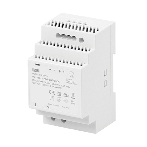 Alimentation à Découpage Modulaire 24V 2.5A 60W – Rail DIN, Tension Réglable 23-25V, Protections Intégrées IP20