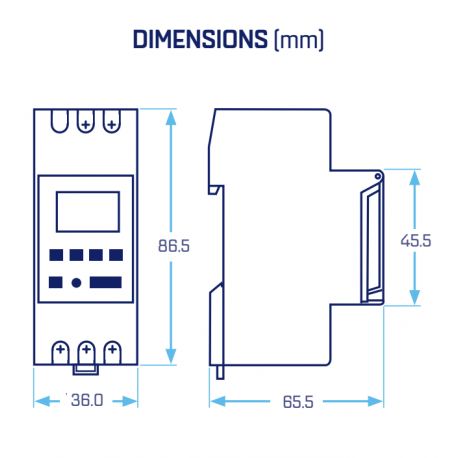 SDT201C interrupteur horaire programmable digital 24h/7j - 16A - 230V - 1 sortie relais - IMO