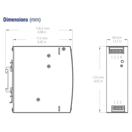 Alimentation à découpage 120W, 24VDC, 5A, autoprotégée, Montage rail DIN - LPS112024DC IMO