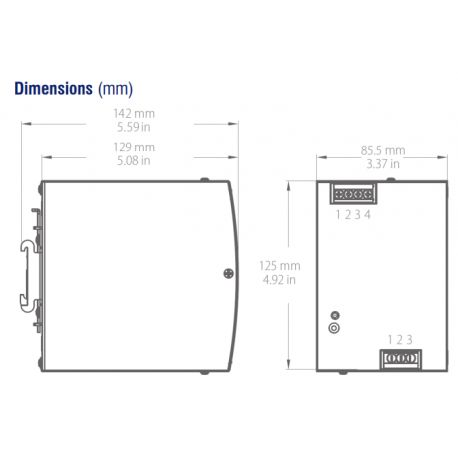 Alimentation à découpage 480W, 24VDC, 20A, autoprotégée, Montage rail DIN - LPS148024DC IMO
