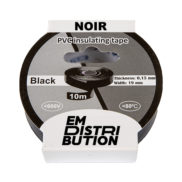 RUBAN ISOLANT ÉLECTRIQUE 10 M X 15 MM NOIR - BE ESB1510NE