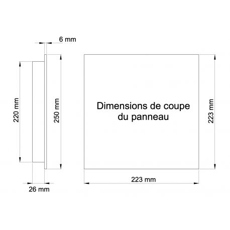 Ouïe d'aération plastique ABS avec filtre IP54 - 250x250mm - RAL7035 pour armoire électrique