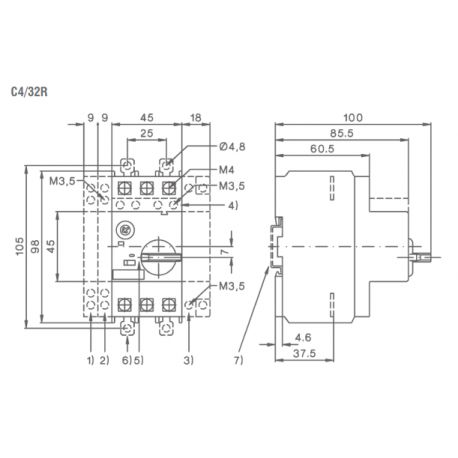 C4/32R-1,6 Disjoncteur moteur IMO 1 à 1,6A 3P déclencheur magnétothermique