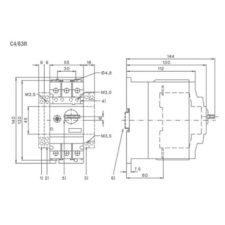C4/63R-40 Disjoncteur moteur IMO 28 à 40A 3P déclencheur magnétothermique