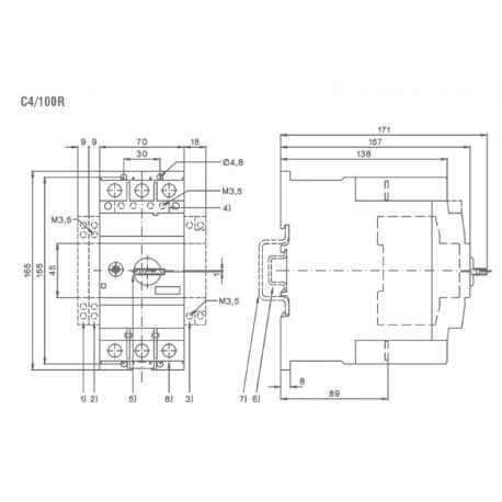 C4/100R-75 Disjoncteur moteur IMO 55 à 75A 3P déclencheur magnétothermique