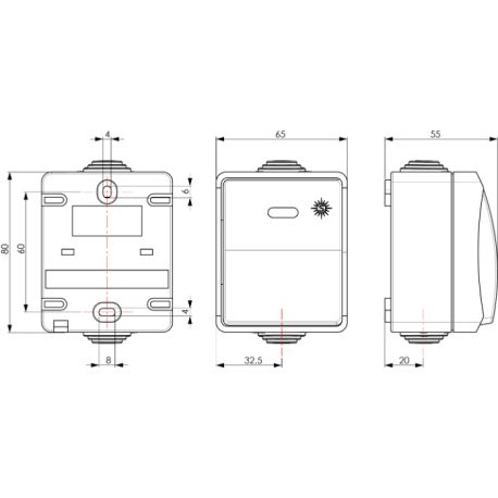 3303 Interrupteur va et vient étanche lumineux IP54, certifié NF - Montage en surface - SOLERA