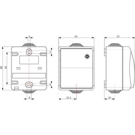 3320 Bouton poussoir étanche IP54, certifié NF - Montage en surface - SOLERA