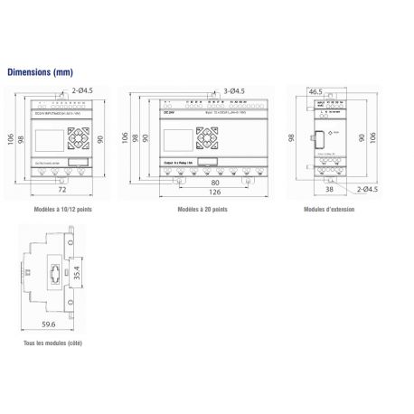 Automate iSmart V4 24Vcc 12 E/S - 6/8 entrées Di et 2 Ana - 4 sorties relais - Ethernet - Modbus TCP