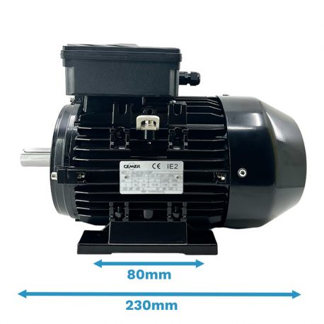 Moteur monophasé CEMER MY B3, 0.25 KW, 1000 TR/MIN, HA 71, 230V,Alu