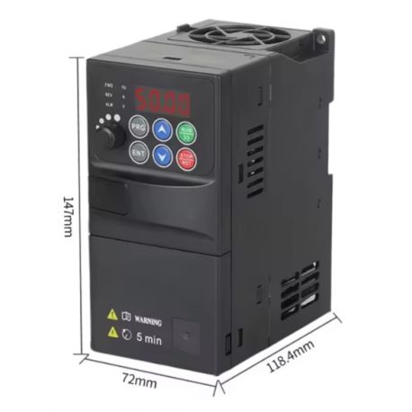 Variateur de vitesse mono/tri pour moteur triphasé 0,75kW 1CV 220/380V 4A IP20 - Sortie 220V