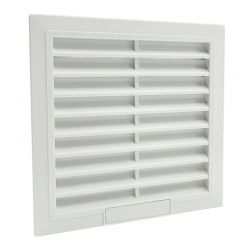 Ouïe d'aération plastique ABS avec filtre IP54 - 105x105mm - RAL7035 pour armoire électrique