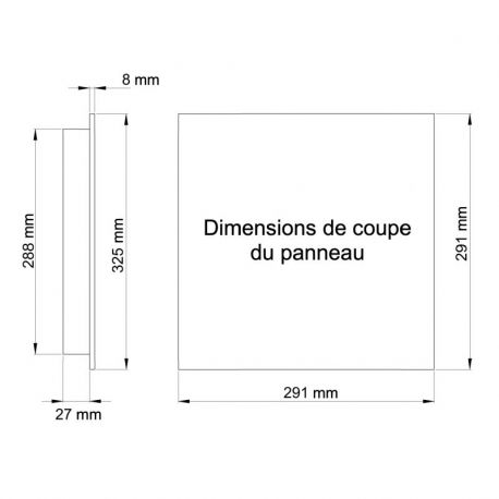 Grille de ventilation avec filtre amovible 325x325mm IP54 pour coffret/armoire électrique