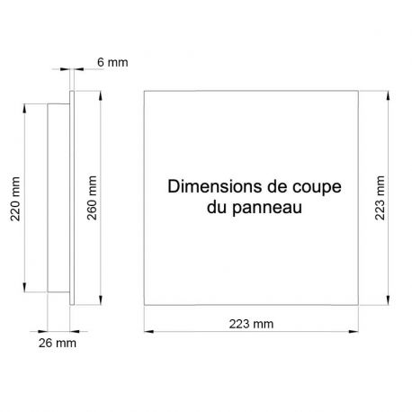 Grille de ventilation avec filtre amovible 260x260mm IP54 pour coffret/armoire électrique