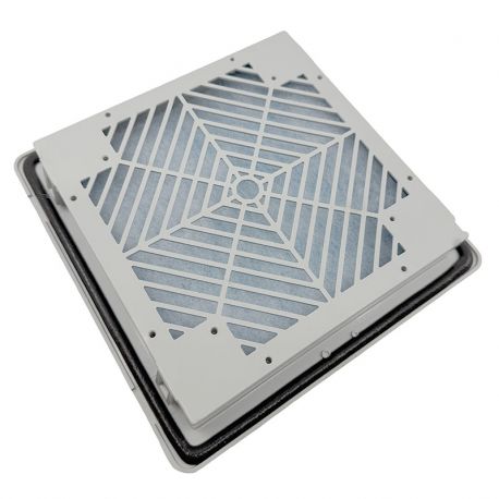 Ouïe d'aération plastique ABS avec filtre IP54 - 325x325mm - RAL7035 pour armoire électrique