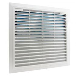 Ouïe d'aération plastique ABS avec filtre IP54 - 325x325mm - RAL7035 pour armoire électrique