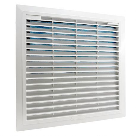 Ouïe d'aération plastique ABS avec filtre IP54 - 325x325mm - RAL7035 pour armoire électrique Ouïe d'aération plastique ABS avec filtre IP54 - 325x325mm - RAL7035 pour armoire électrique