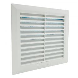 Ouïe d'aération plastique ABS avec filtre IP54 - 150x150mm - RAL7035 pour armoire électrique