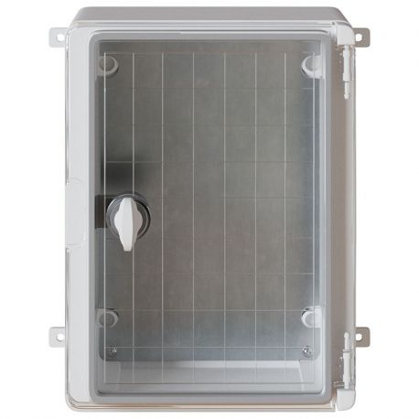 Coffret électrique ABS 280x210x130 étanche IP65 - Porte transparente - avec plaque de fond