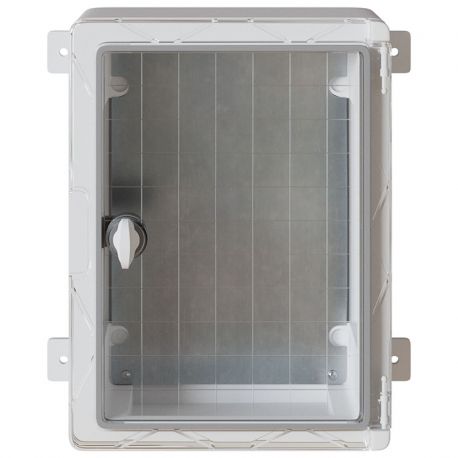 Coffret électrique ABS 330x250x130 étanche IP65 - Porte transparente - avec plaque de fond