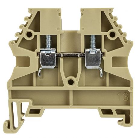 Borne de jonction à vis 2,5mm² - pas 5mm - beige - IMO