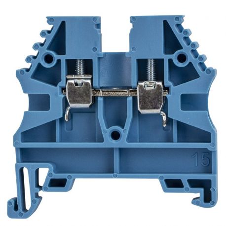 Borne de jonction à vis 2,5mm² - pas 5mm - bleue - IMO