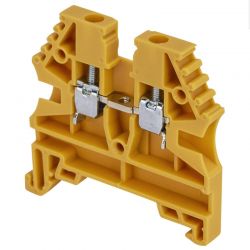 Borne de jonction à vis 2,5mm² - pas 5mm - jaune - IMO