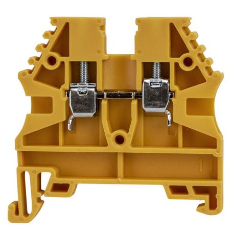Borne de jonction à vis 2,5mm² - pas 5mm - jaune - IMO