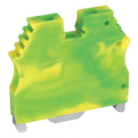 Borne de jonction à vis de terre 2,5 à 4mm² - pas 6mm - vert/jaune - IMO