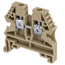 Borne de jonction à vis 4mm² - pas 6mm - beige - IMO