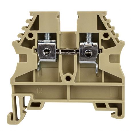 Borne de jonction à vis 4mm² - pas 6mm - beige - IMO