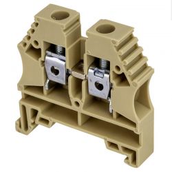 Borne de jonction à vis 10mm² - pas 10mm - beige - IMO