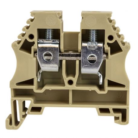 Borne de jonction à vis 10mm² - pas 10mm - beige - IMO