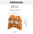 Borne de jonction à vis 10mm² - pas 10mm - orange - IMO