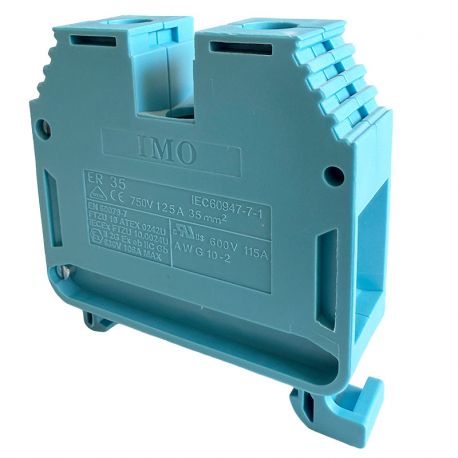Borne de jonction à vis 35mm² - pas 16mm - bleue - IMO Borne de jonction à vis 35mm² - pas 16mm - bleue - IMO