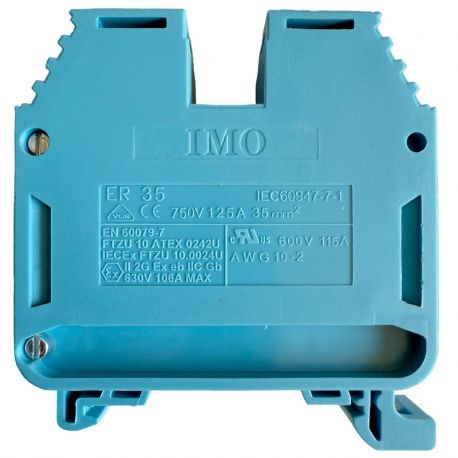 Borne de jonction à vis 35mm² - pas 16mm - bleue - IMO