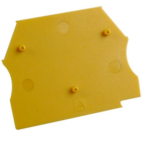 Plaque d'extrémité jaune pour borne à vis 2,5 à 10mm² - IMO