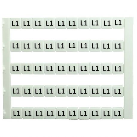 Lot de 50 étiquettes de marquage blanche 5x5mm, impression "L1" - IMO Lot de 50 étiquettes de marquage blanche 5x5mm, impression "L1" - IMO