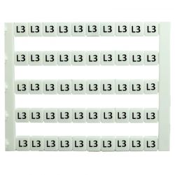 Lot de 50 étiquettes de marquage blanche 5x5mm, impression "L3" - IMO