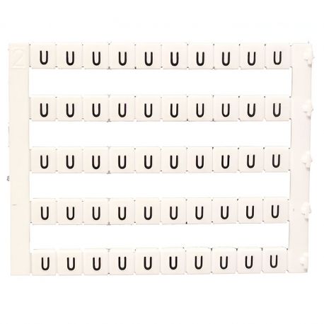 Lot de 50 étiquettes de marquage blanche 5x5mm, impression "U" - IMO Lot de 50 étiquettes de marquage blanche 5x5mm, impression "U" - IMO