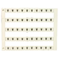 Lot de 50 étiquettes de marquage blanche 5x5mm, impression "W" - IMO