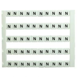Lot de 50 étiquettes de marquage blanche 5x5mm, impression "N" - IMO