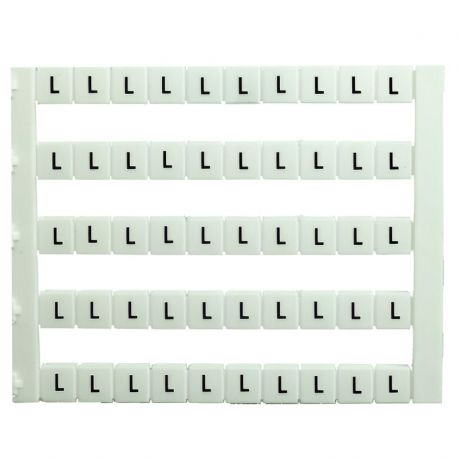 Lot de 50 étiquettes de marquage blanche 5x5mm, impression "L" - IMO Lot de 50 étiquettes de marquage blanche 5x5mm, impression "L" - IMO