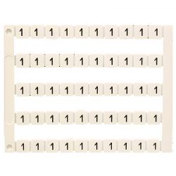 Lot de 50 étiquettes de marquage blanche 5x5mm, impression "1" - IMO