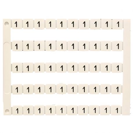 Lot de 50 étiquettes de marquage blanche 5x5mm, impression "1" - IMO Lot de 50 étiquettes de marquage blanche 5x5mm, impression "1" - IMO